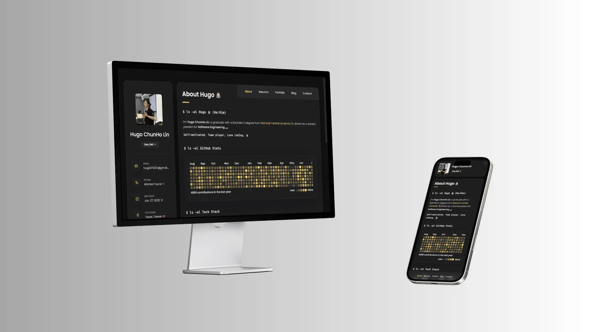 I'm Chun-Ho (Hugo) Lin, a graduate with a Bachelor's degree from National Central University (NCU) 🐿️, driven by a sincere passion for Software Engineering 💻.